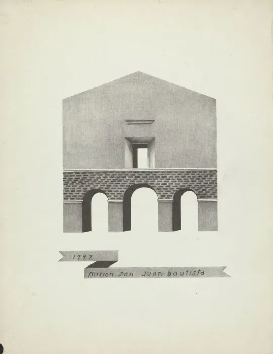 Framed Print : Mision San Juan Bautista, 1935 / 1942. Creator: James Jones Framed Print : Mision San Juan Bautista, 1935 / 1942. Creator: James Jones