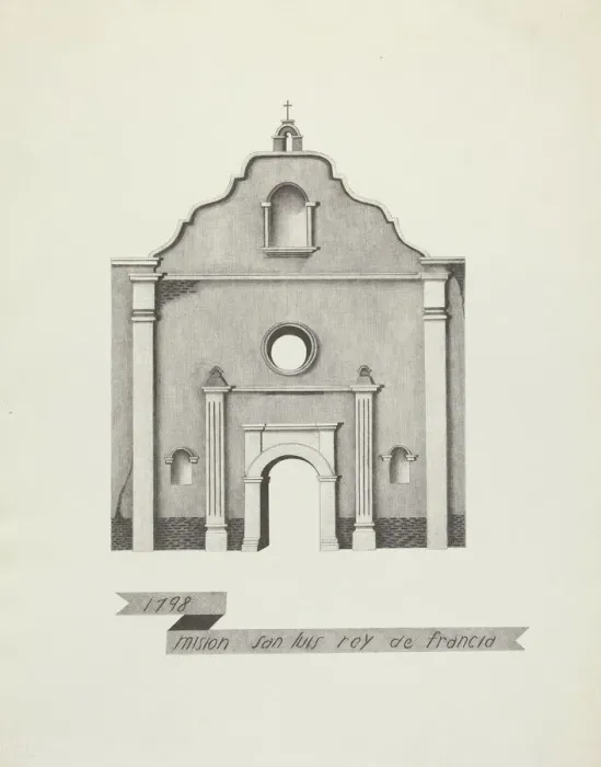 Framed Print : Mision San Luis Rey de Francia, 1935 / 1942. Creator: James Jones Framed Print : Mision San Luis Rey de Francia, 1935 / 1942. Creator: James Jones