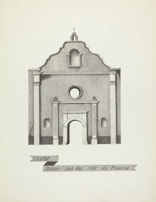 Framed Print : Mision San Luis Rey de Francia. Creator: James Jones Framed Print : Mision San Luis Rey de Francia. Creator: James Jones