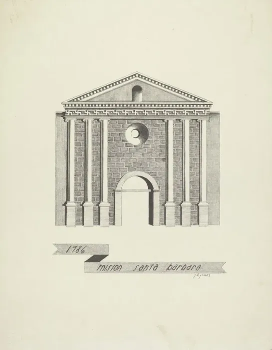 Framed Print : Mision Santa Barbara, 1935 / 1942. Creator: James Jones Framed Print : Mision Santa Barbara, 1935 / 1942. Creator: James Jones