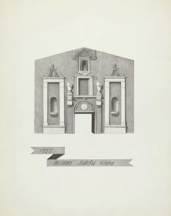 Framed Print : Mision Santa Clara, 1935 / 1942. Creator: James Jones Framed Print : Mision Santa Clara, 1935 / 1942. Creator: James Jones