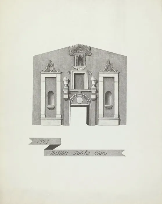 Framed Print : Mision Santa Clara, 1935 / 1942. Creator: James Jones Framed Print : Mision Santa Clara, 1935 / 1942. Creator: James Jones
