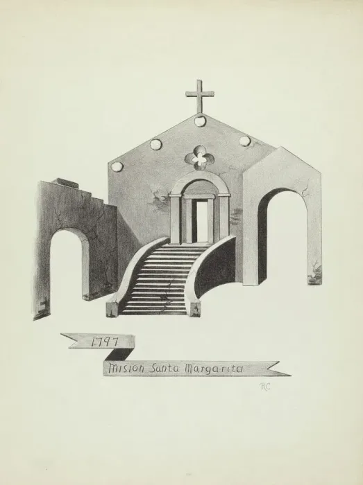 Framed Print : Mision Santa Margarita, 1935 / 1942. Creator: James Jones Framed Print : Mision Santa Margarita, 1935 / 1942. Creator: James Jones