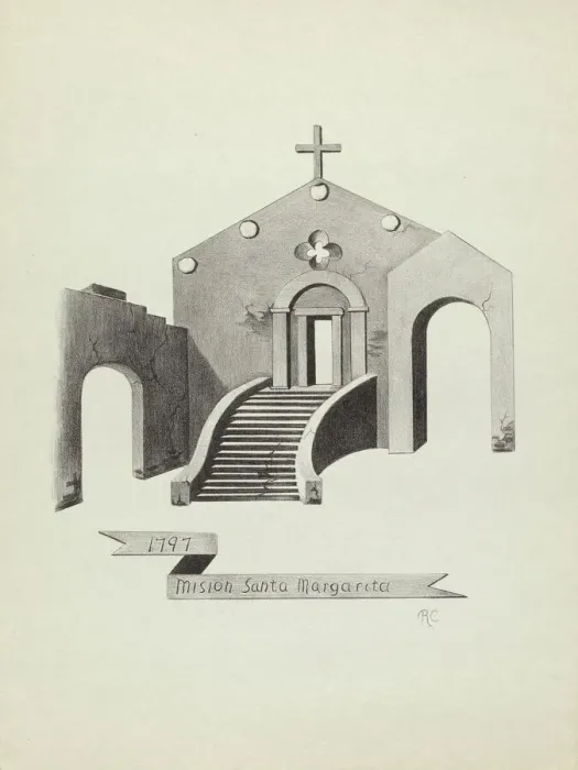 Framed Print : Mision Santa Margarita, 1935 / 1942. Creator: James Jones Framed Print : Mision Santa Margarita, 1935 / 1942. Creator: James Jones