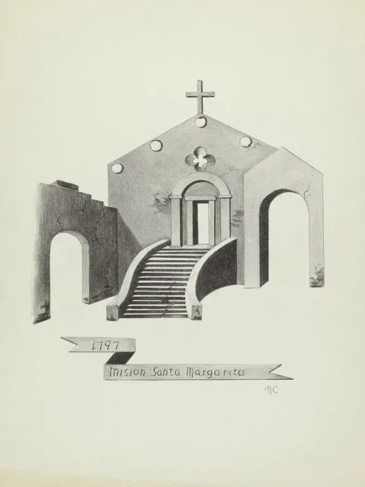 Framed Print : Mision Santa Margarita, 1935 / 1942. Creator: James Jones Framed Print : Mision Santa Margarita, 1935 / 1942. Creator: James Jones