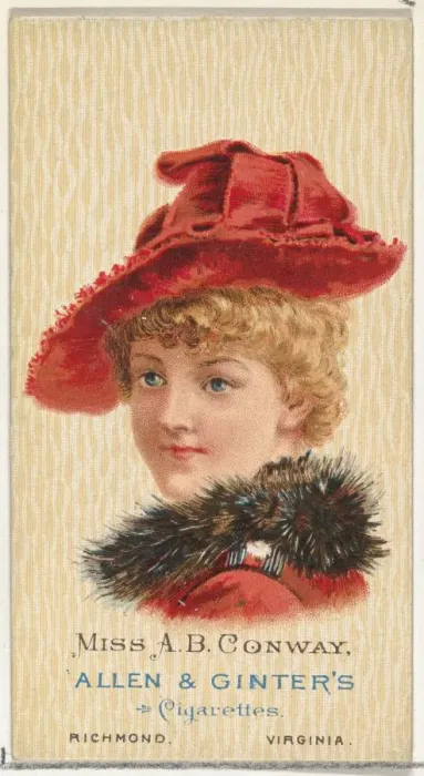 Framed Print : Miss A. B. Conway, from Worlds Beauties, Series 2 (N27) for Allen & Ginter Cigarettes Framed Print : Miss A. B. Conway, from Worlds Beauties, Series 2 (N27) for Allen & Ginter Cigarettes