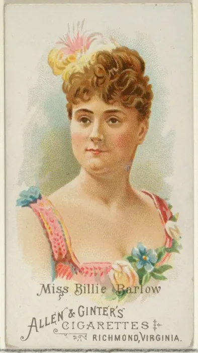 Framed Print : Miss Billie Barlow, from Worlds Beauties, Series 1 (N26) for Allen & Framed Print : Miss Billie Barlow, from Worlds Beauties, Series 1 (N26) for Allen &