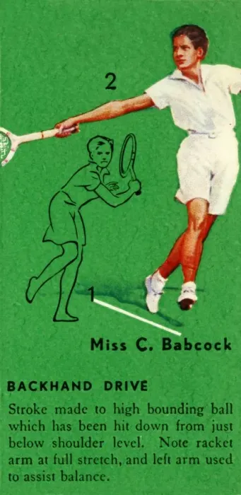 Framed Print : Miss C. Babcock - Backhand Drive, c1935. Creator: Unknown