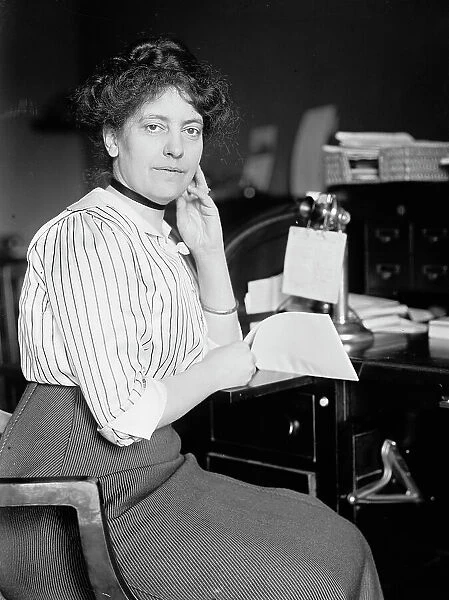 Miss Carolyn B. Sheldon at Desk, 1914. Creator: Harris & Ewing. Miss Carolyn B. Sheldon at Desk, 1914. Creator: Harris & Ewing