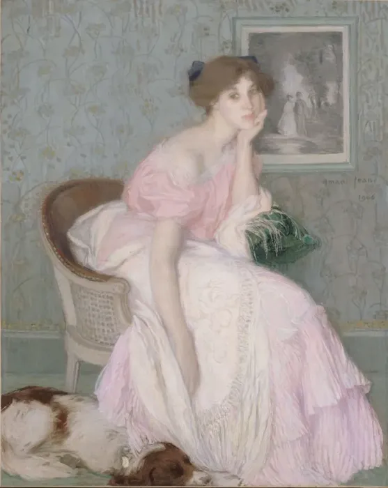 Framed Print : Miss Ella Carmichael. Artist: Aman-Jean, Edmond Francois (1858-1936) Framed Print : Miss Ella Carmichael. Artist: Aman-Jean, Edmond Francois (1858-1936)