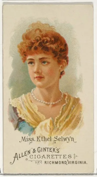 Framed Print : Miss Ethel Selwyn, from Worlds Beauties, Series 1 (N26) for Allen & Framed Print : Miss Ethel Selwyn, from Worlds Beauties, Series 1 (N26) for Allen &