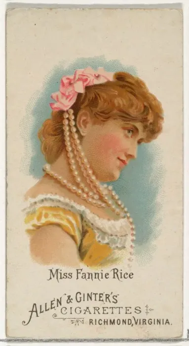 Framed Print : Miss Fannie Rice, from Worlds Beauties, Series 1 (N26) for Allen & Ginter Cigarettes Framed Print : Miss Fannie Rice, from Worlds Beauties, Series 1 (N26) for Allen & Ginter Cigarettes