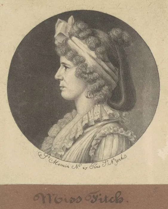 Framed Print : Miss Fitch, 1797. Creator: Charles Balthazar Julien Fevret de Saint-Memin Framed Print : Miss Fitch, 1797. Creator: Charles Balthazar Julien Fevret de Saint-Memin