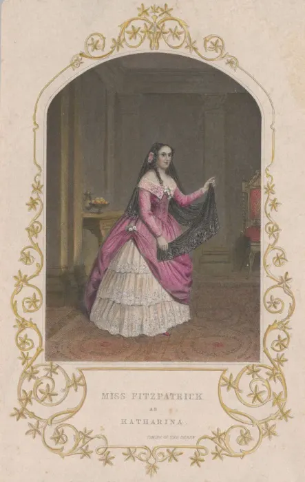 Framed Print : Miss Fitzpatrick as Katharina (Taming of the Shrew), 1851. 1851 Framed Print : Miss Fitzpatrick as Katharina (Taming of the Shrew), 1851. 1851