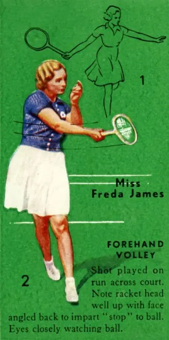 Framed Print : Miss Freda James - Forehand Volley, c1935. Creator: Unknown Framed Print : Miss Freda James - Forehand Volley, c1935. Creator: Unknown