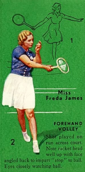 Miss Freda James - Forehand Volley, c1935. Creator: Unknown