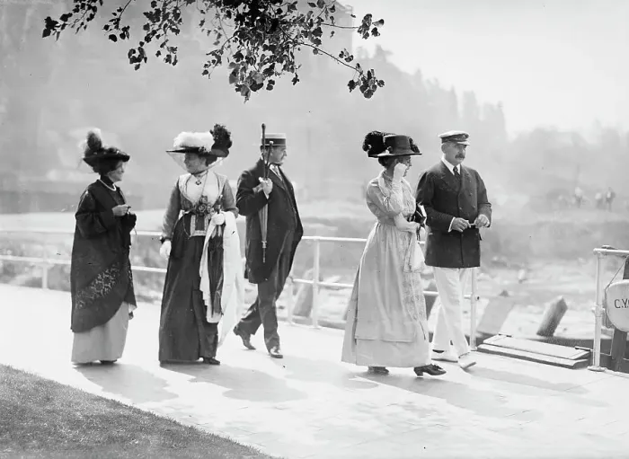 Framed Print : Miss Haldane, Judge Dickinson, J.P. Morgan, 1913. Creator: Bain News Service Framed Print : Miss Haldane, Judge Dickinson, J.P. Morgan, 1913. Creator: Bain News Service