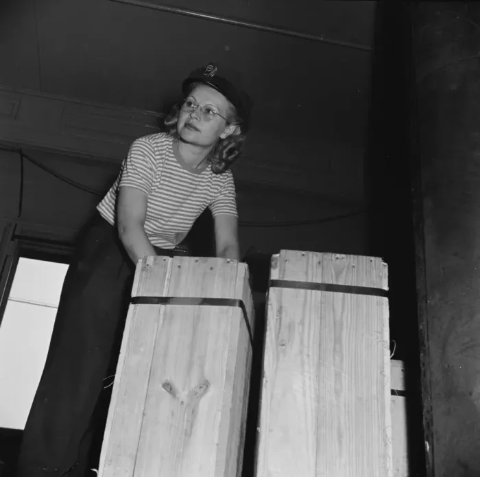 Framed Print : Miss Ida Hicks, Lithuanian, twenty-eight years old, employed... New Britain, Connecticut, 1943. Creator: Gordon Parks Framed Print : Miss Ida Hicks, Lithuanian, twenty-eight years old, employed... New Britain, Connecticut, 1943. Creator: Gordon Parks