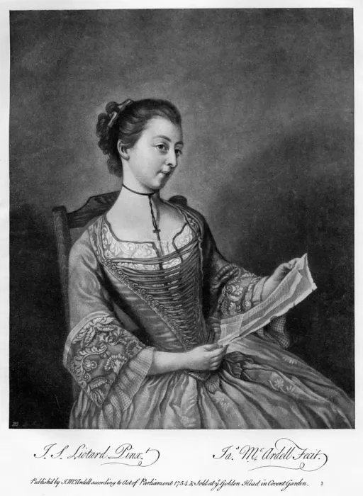 Framed Print : Miss Lewis, 1754 (1905). Artist: James McArdell Framed Print : Miss Lewis, 1754 (1905). Artist: James McArdell