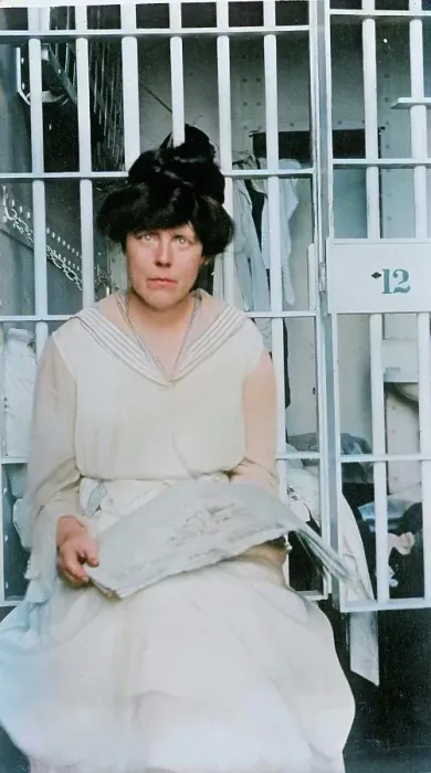 Framed Print : Miss Lucy Burns of C.U.W.S. - in Jail, 1917. Creator: Harris & Ewing Framed Print : Miss Lucy Burns of C.U.W.S. - in Jail, 1917. Creator: Harris & Ewing