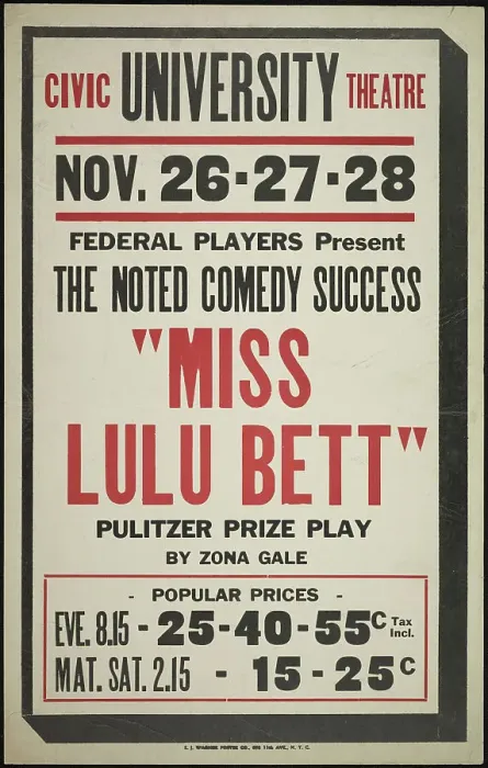 Framed Print : Miss Lulu Bett, Syracuse, NY, 1936. Creator: Unknown Framed Print : Miss Lulu Bett, Syracuse, NY, 1936. Creator: Unknown