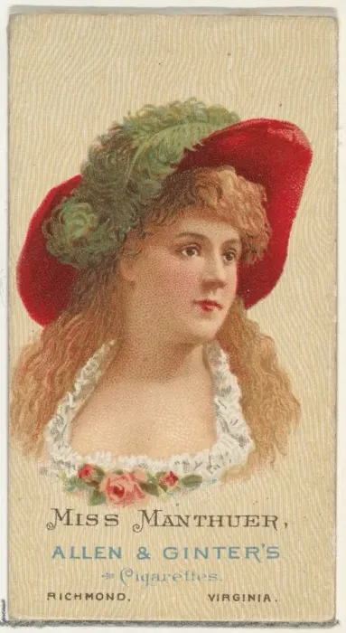 Framed Print : Miss Manthuer, from Worlds Beauties, Series 2 (N27) for Allen & Ginter Cigarettes