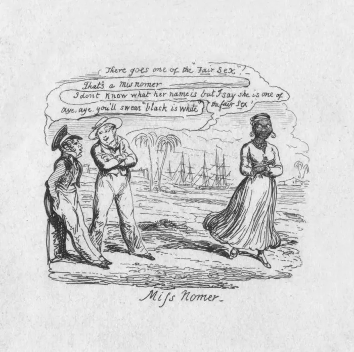 Framed Print : Miss Nomer, 1829. Artist: George Cruikshank Framed Print : Miss Nomer, 1829. Artist: George Cruikshank