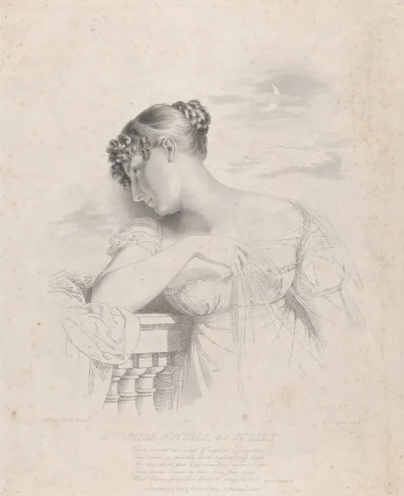 Framed Print : Miss O Neill as Juliet, May 30, 1816. Creator: Frederick Christian Lewis Framed Print : Miss O Neill as Juliet, May 30, 1816. Creator: Frederick Christian Lewis