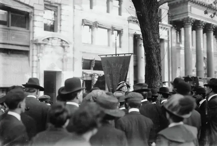Framed Print : Miss Parks at Madison Sq. between c1910 and c1915. Creator: Bain News Service Framed Print : Miss Parks at Madison Sq. between c1910 and c1915. Creator: Bain News Service