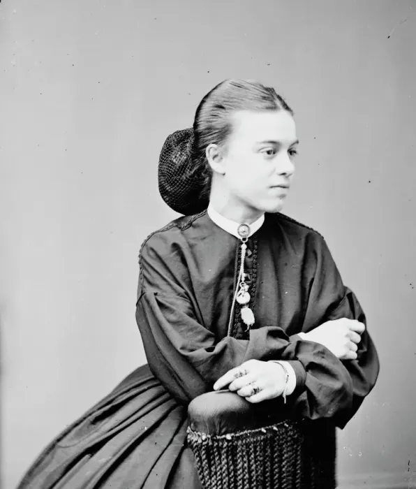 Framed Print : Miss Sallie Holman, between 1855 and 1865. Creator: Unknown Framed Print : Miss Sallie Holman, between 1855 and 1865. Creator: Unknown