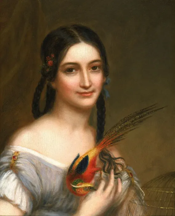 Framed Print : Miss Satterlee, ca. 1830-1839. Creator: Charles Bird King Framed Print : Miss Satterlee, ca. 1830-1839. Creator: Charles Bird King