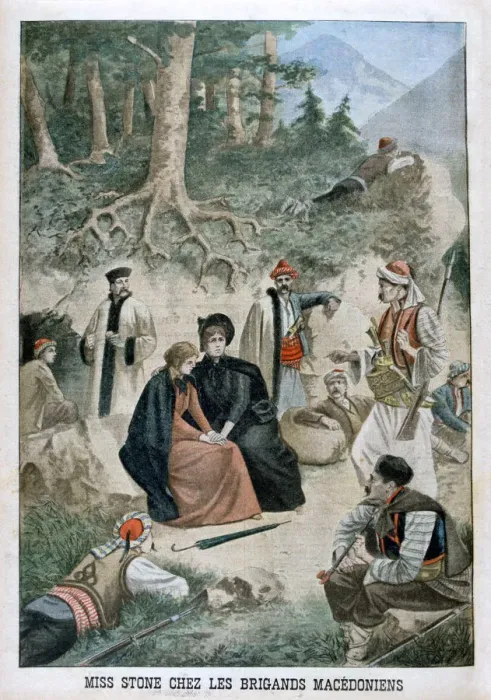 Framed Print : Miss Stone with the Macedonians, 1901 Framed Print : Miss Stone with the Macedonians, 1901