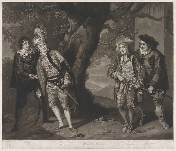 Miss Younge, Mr. Dodd, Mr. Love, and Mr. Waldron, in the Characters of Viola, Sir... March 1, 1774. Creator: John Raphael Smith