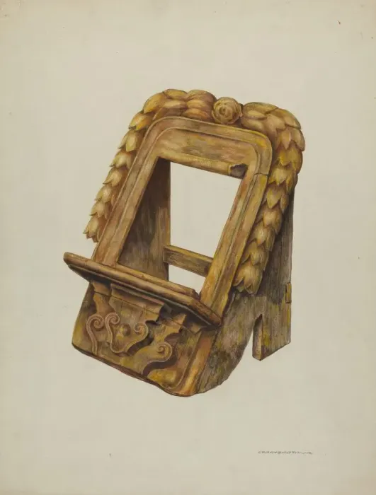 Framed Print : Missal Stand, 1937. Creator: Gerald Transpota Framed Print : Missal Stand, 1937. Creator: Gerald Transpota