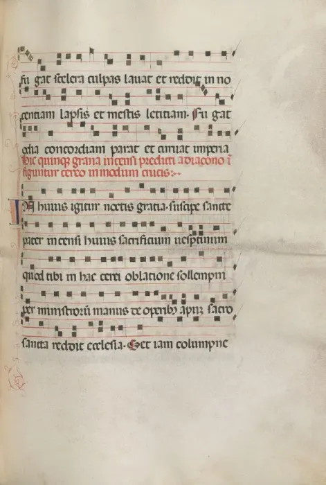 Framed Print : Missale: Fol. 156: Music for Exultet, 1469. Creator: Bartolommeo Caporali (Italian, c Framed Print : Missale: Fol. 156: Music for Exultet, 1469. Creator: Bartolommeo Caporali (Italian, c