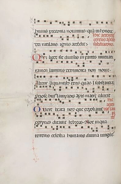 Missale: Fol. 156v: Music for Exultet, 1469. Creator: Bartolommeo Caporali (Italian, c