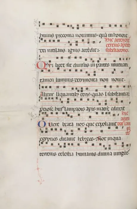 Framed Print : Missale: Fol. 156v: Music for Exultet, 1469. Creator: Bartolommeo Caporali (Italian, c Framed Print : Missale: Fol. 156v: Music for Exultet, 1469. Creator: Bartolommeo Caporali (Italian, c