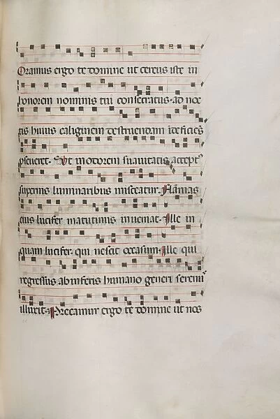 Missale: Fol. 157: Music for Exultet, 1469. Creator: Bartolommeo Caporali (Italian, c