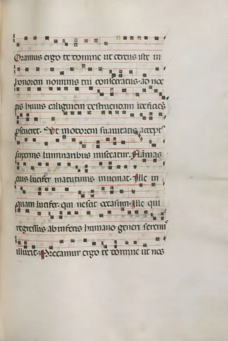Framed Print : Missale: Fol. 157: Music for Exultet, 1469. Creator: Bartolommeo Caporali (Italian, c Framed Print : Missale: Fol. 157: Music for Exultet, 1469. Creator: Bartolommeo Caporali (Italian, c