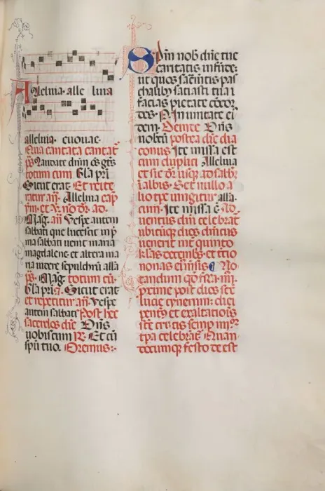 Framed Print : Missale: Fol. 173: Music for Alleluia etc. at beginning of Easter, 1469 Framed Print : Missale: Fol. 173: Music for Alleluia etc. at beginning of Easter, 1469