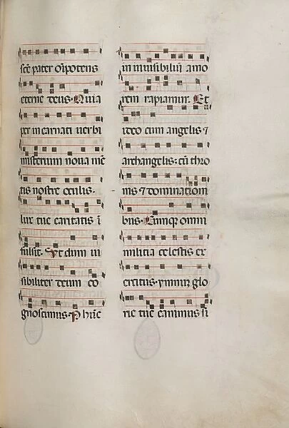 Missale: Fol. 177: Music for various ordinary prayers, 1469. Creator: Bartolommeo Caporali