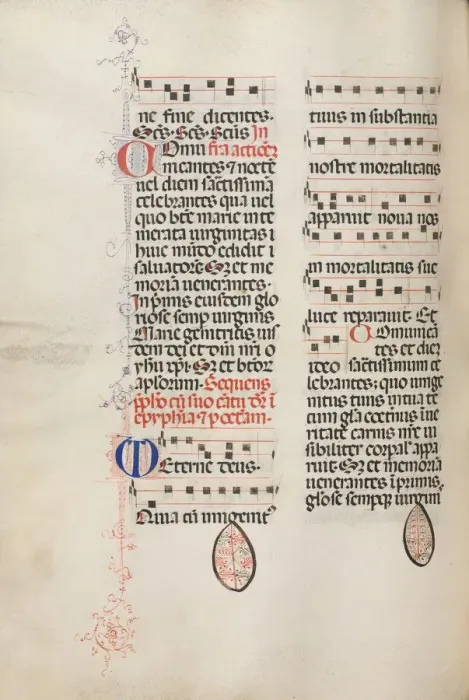 Framed Print : Missale: Fol. 177v: Music for various ordinary prayers, 1469. Creator: Bartolommeo Caporali Framed Print : Missale: Fol. 177v: Music for various ordinary prayers, 1469. Creator: Bartolommeo Caporali