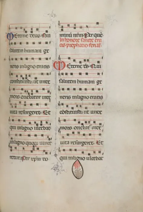 Framed Print : Missale: Fol. 182: Music for various ordinary prayers, 1469. Creator: Bartolommeo Caporali