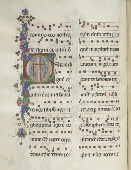 Framed Print : Missale: Fol. 184v: Cross, Foliage, 1469. Creator: Bartolommeo Caporali (Italian, c Framed Print : Missale: Fol. 184v: Cross, Foliage, 1469. Creator: Bartolommeo Caporali (Italian, c