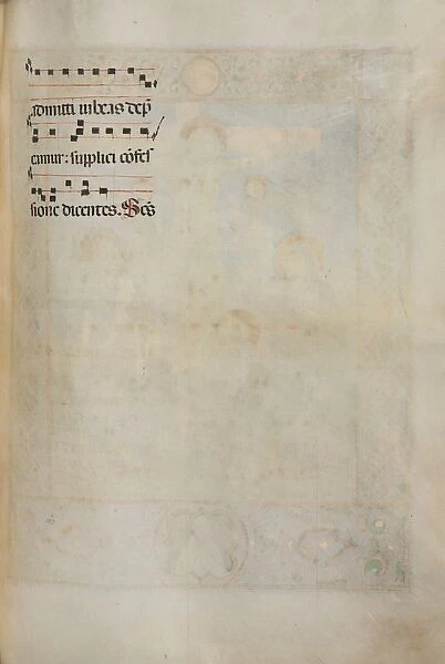 Missale: Fol. 185: Cross, Foliage & Music for Various Ordinary Prayers, 1469. Creator
