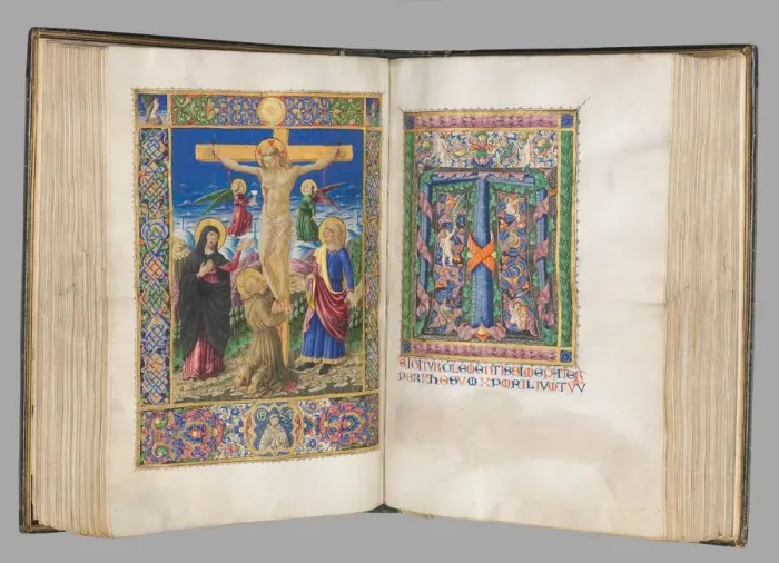 Framed Print : Missale: Fol. 185v: Crucifixion with borders (full page), 1469. Creator: Bartolommeo Caporali Framed Print : Missale: Fol. 185v: Crucifixion with borders (full page), 1469. Creator: Bartolommeo Caporali