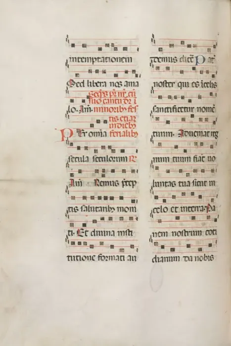 Framed Print : Missale: Fol. 189v: Music for various prayers, 1469. Creator: Bartolommeo Caporali (Italian, c Framed Print : Missale: Fol. 189v: Music for various prayers, 1469. Creator: Bartolommeo Caporali (Italian, c