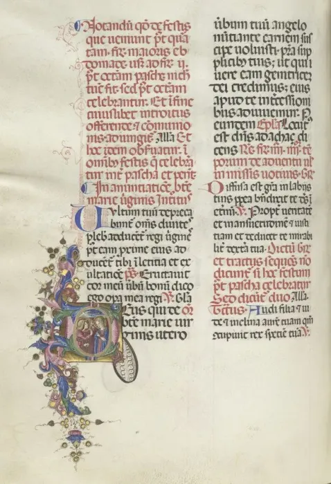 Framed Print : Missale: Fol. 275v: Annunciation, 1469. Creator: Bartolommeo Caporali (Italian, c Framed Print : Missale: Fol. 275v: Annunciation, 1469. Creator: Bartolommeo Caporali (Italian, c