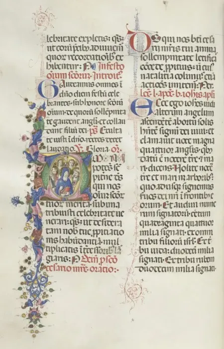 Framed Print : Missale: Fol. 322v: The Virgin among the Apostles and Saints, 1469. Creator: Bartolommeo Caporali Framed Print : Missale: Fol. 322v: The Virgin among the Apostles and Saints, 1469. Creator: Bartolommeo Caporali