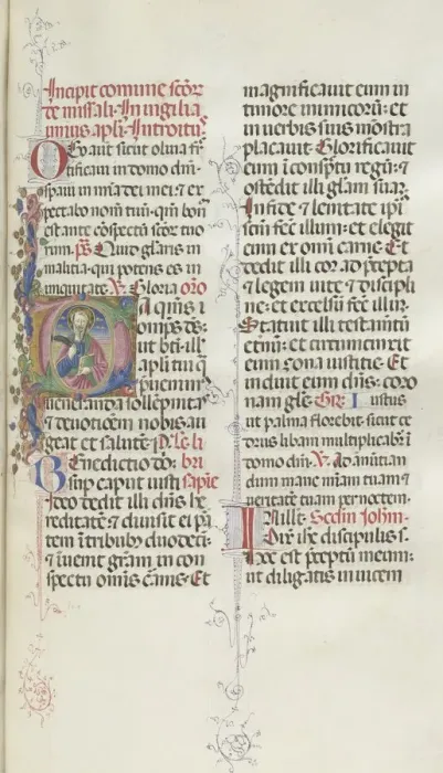 Framed Print : Missale: Fol. 327: Saint Bartholomew, 1469. Creator: Bartolommeo Caporali (Italian, c Framed Print : Missale: Fol. 327: Saint Bartholomew, 1469. Creator: Bartolommeo Caporali (Italian, c